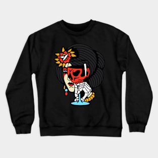 Lady skull and wine Crewneck Sweatshirt